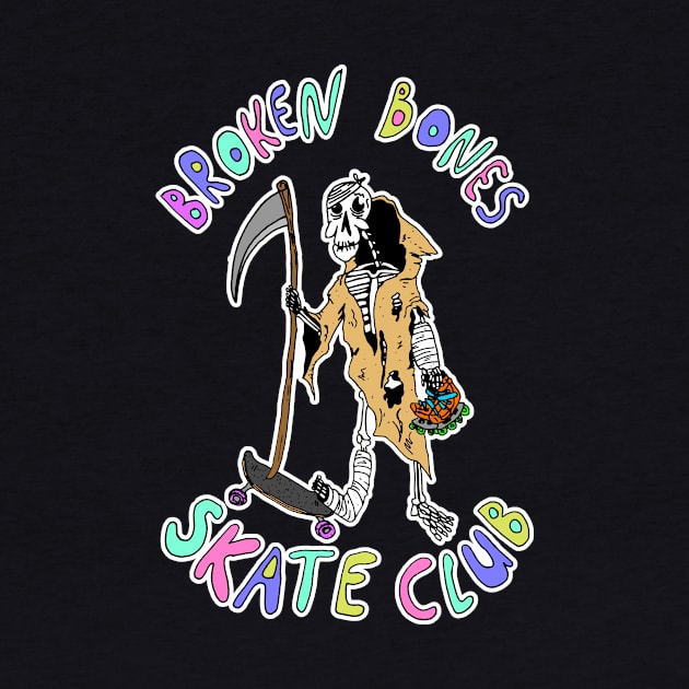 Broken Bones Skate Club skating grim reaper by MacSquiddles